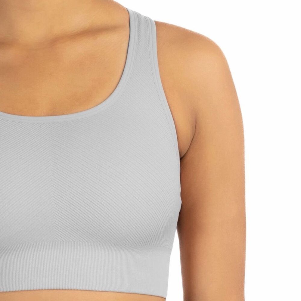 Member's Mark Women's Seamless Racerback Sports Bra Color Soft Silver Size XL - Picture 4 of 6
